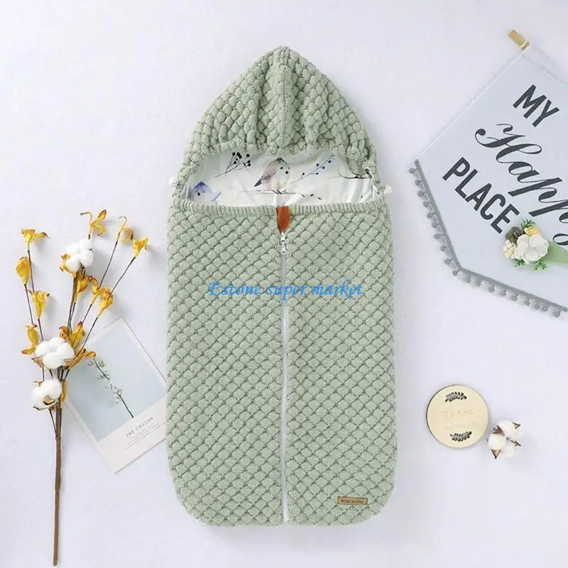 090B طفل مقنعين سستة عربة Footmuff كيس النوم محبوك المغلفات الخريف الشتاء كيس النوم الرضع حديثي الولادة قماش للف الرضع #5