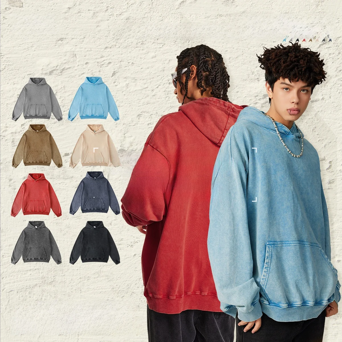 

Loose Men's Hoodie Heavyweight Wax Dyeing Vintage Sle Couple's Clothing Cotton Fabric Color Autumn Season Faion