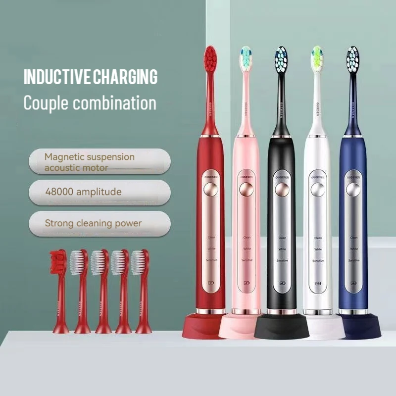 Wireless charging electric toothbrush adult automatic USB smart sonic rechargeable couple set for women and men