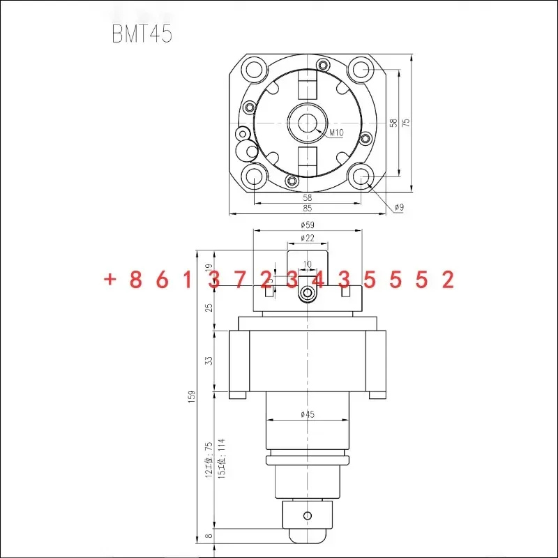 حامل أدوات برج عالي الجودة BMT40 45 BMT55 BMT65 حامل أدوات المخرطة مع قاطعة المطحنة 0 درجة مدفوعة