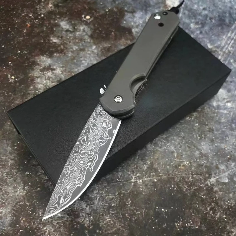 

D161 Damascus steel camping folding high-end pocket knife high hardness outdoor EDC folding knife