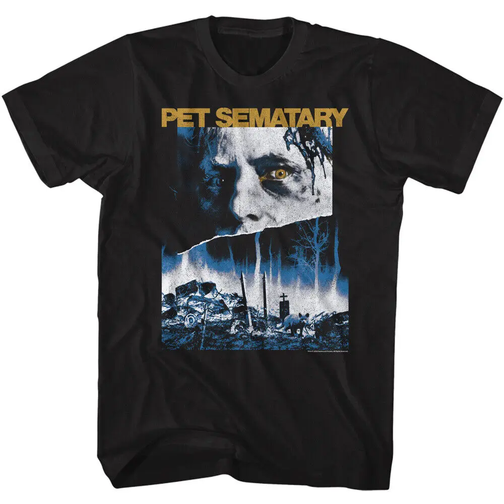 Pet Sematary 3 Color Movie Poster Pascow Church & Grave Scene Men's T Shirt