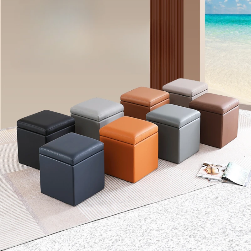 

Storable living room stool Multifunctional Entrance Space Saving Design Vanity Nordic Poufs And Ottomans House furnitures