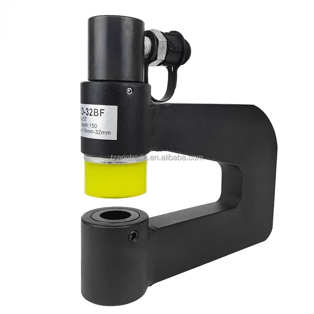 

SYD-32BF Steel Hydraulic Cable Bridge Hole Punch Cutting Tools 6-35mm Range Throat Depth 150mm Crimping Hexagonal Holes
