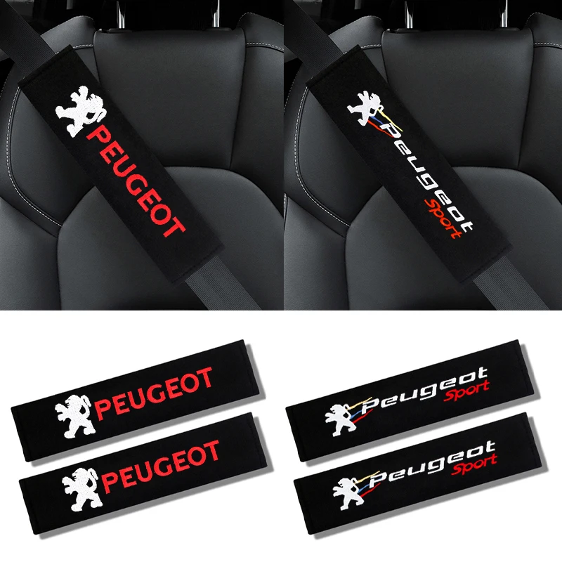 2pcs Car interior Accessories cotton Car Seat belt Cover Protective Pad For Peugeot 307 206 308 207 406 407 408 508 3008