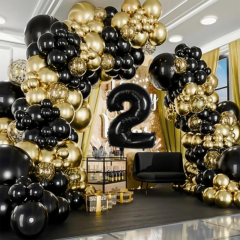 

Retro European Noble temperament high-end feel happy birthday balloon set festival celebration graduation party gathering props