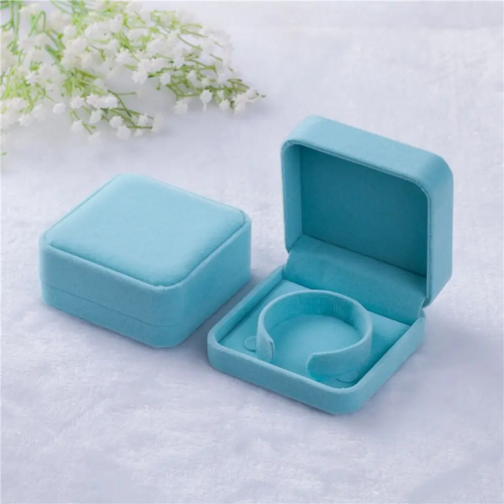 Fresh Creative Small Bangle Storage Box Solid Color Velvet Jewelry Box Bracelet Holder Case Jewelry Display Packing Gift Box