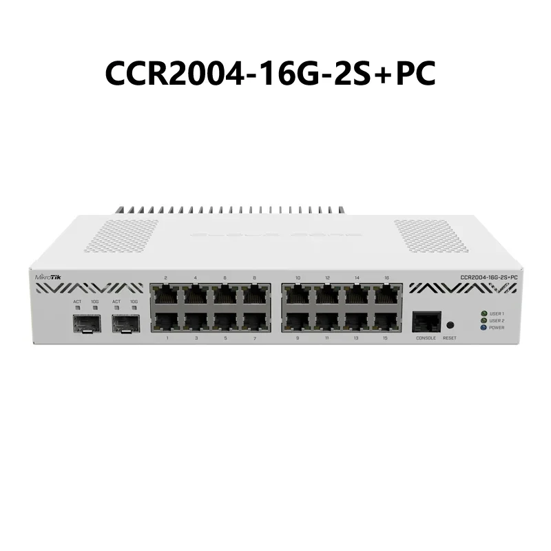 

Mikrotik CCR2004-16G-2S+PC or CCR2004-16G-2S+ CCR2004 Series Router 16xGigabit Ethernet Ports, 2x10G SFP+ Cages