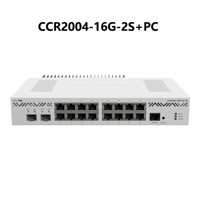 

Mikrotik CCR2004-16G-2S+PC or CCR2004-16G-2S+ CCR2004 Series Router 16x Gigabit Ethernet Ports, 2x10G SFP+ Cages