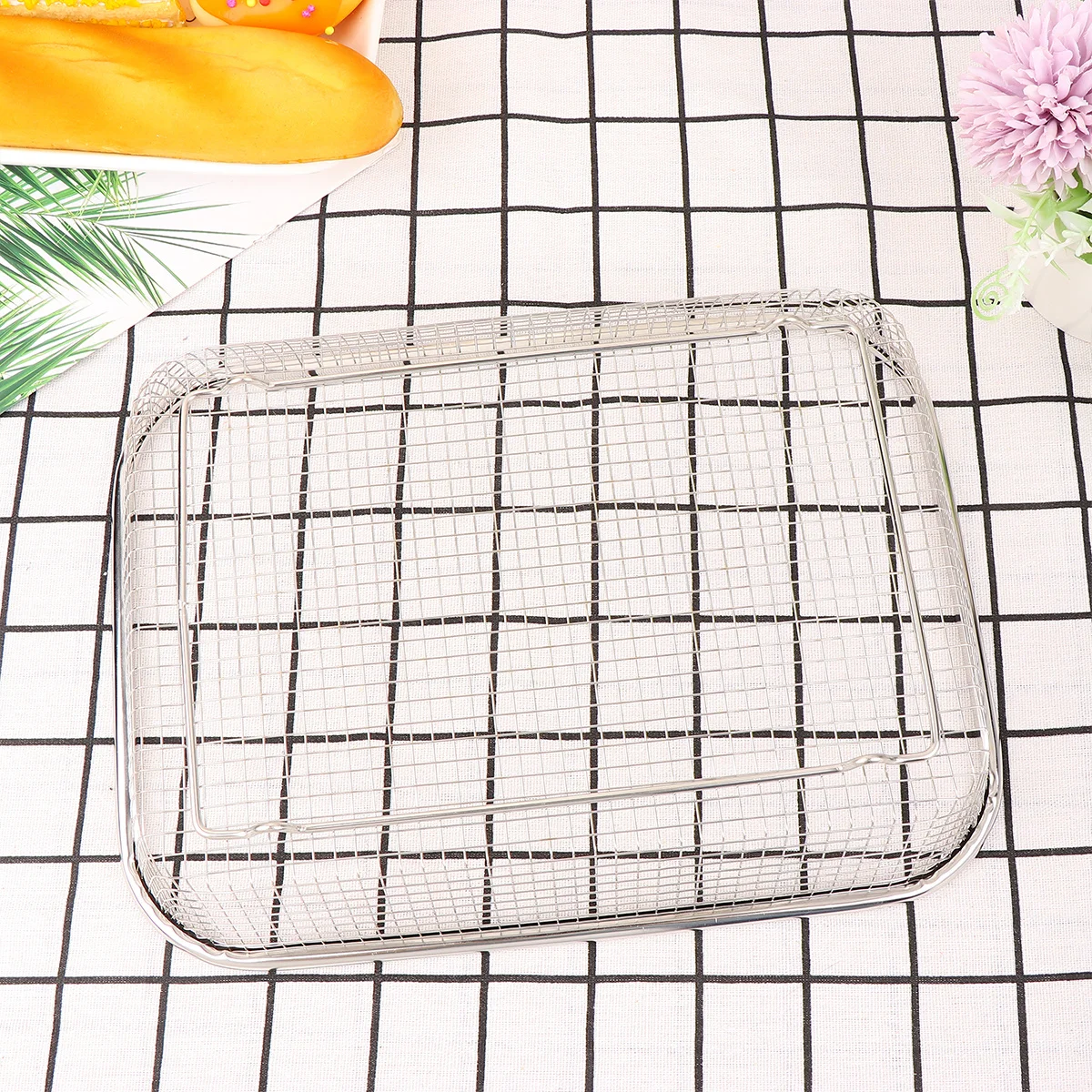 

1pc Stainless Steel Sink Colander Basket For Fruits Vegetables Washing Draining Kitchen Storage Mesh Strainer Rack Utensil