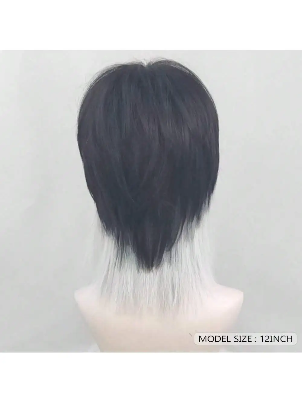 باروكة قصيرة مستقيمة باللون الرمادي والأسود للرجال والنساء، باروكة صناعية مقاومة للحرارة، مثالية للحفلات التنكرية والمناسبات اليومية #5