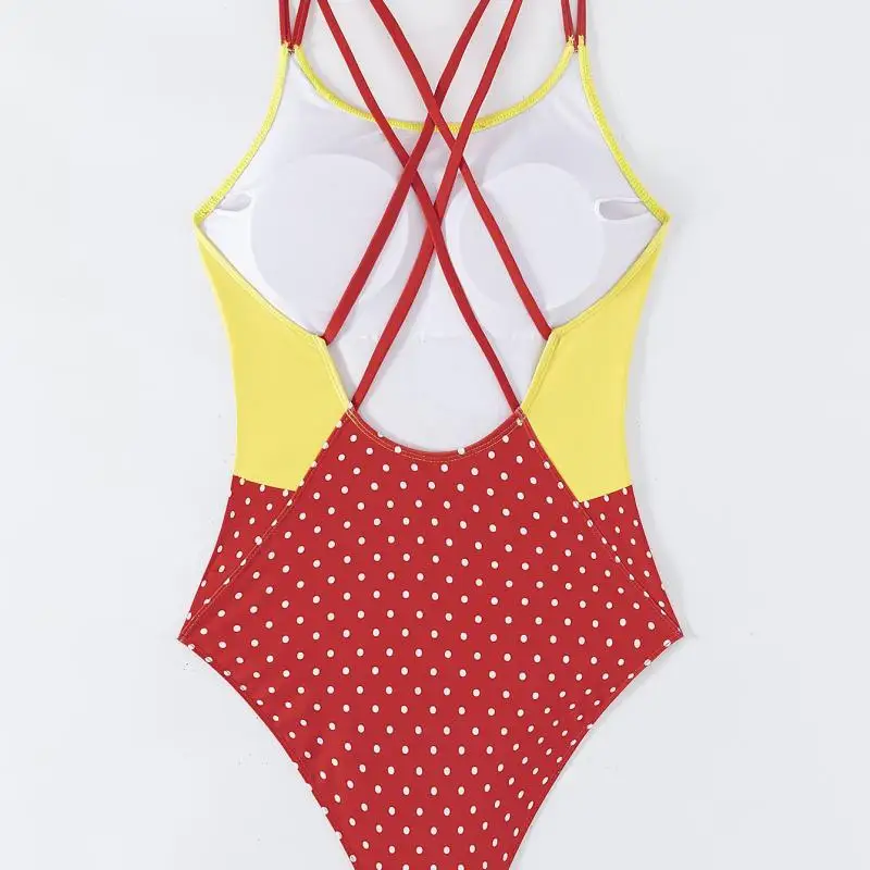Sanrio Girl Bikini de una pieza Hello Kitty nuevo estilo traje de baño competitivo moda sin mangas cubierta del vientre playa traje de baño triangular