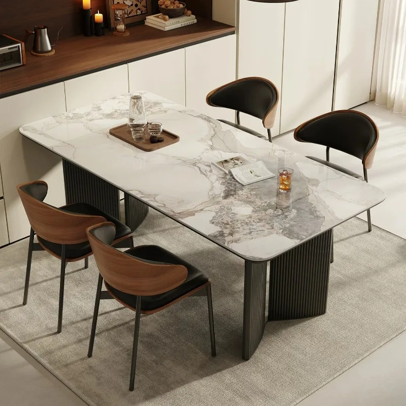 

Waterproof Luxury Dining Table Modern Simplicity Rectangle Organiser Dining Table Living Multifunctional Design Home Furniture