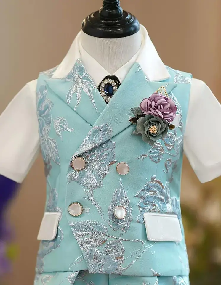Neue Kinder Formale Weste Anzug Hochzeit Geburtstag Taufe Party Kleid Kinder Klavier Leistung Kostüm Jungen Weste Sets A2846 – Detail 7