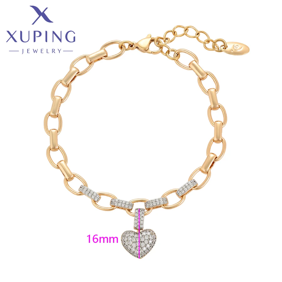 Xuping Jewelry New Arrival Bead Charm Popular Plated Heart Romantic Charm Fashion Bracelet for Women Gift X000827320