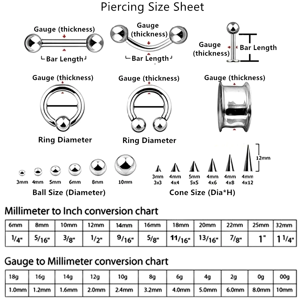 Bulk Multi Size 16G 1,2 mm Stahl gebogenes Langhantel-Augenbrauenpiercing 6-14 mm Stab 3 mm Kugel-Ohrpiercing – Detail 3