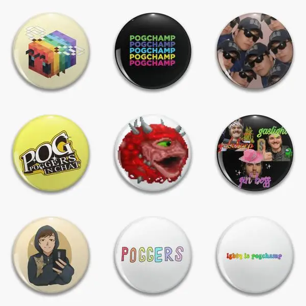 Pogchamp Lgbtq Bee So Much Quackity Persona Golden Pog Soft Button Pin Customizable Funny Women Fashion Cute Clothes Metal