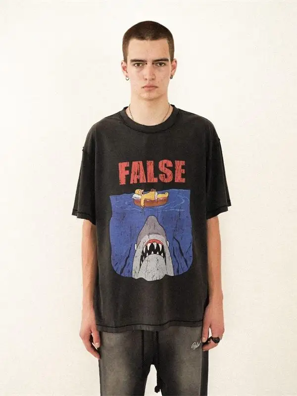 

Футболка Waed out Cartoon ark False Perception Simpson Creative Fun Sle Молодежная футболка свободного покроя ort Sve