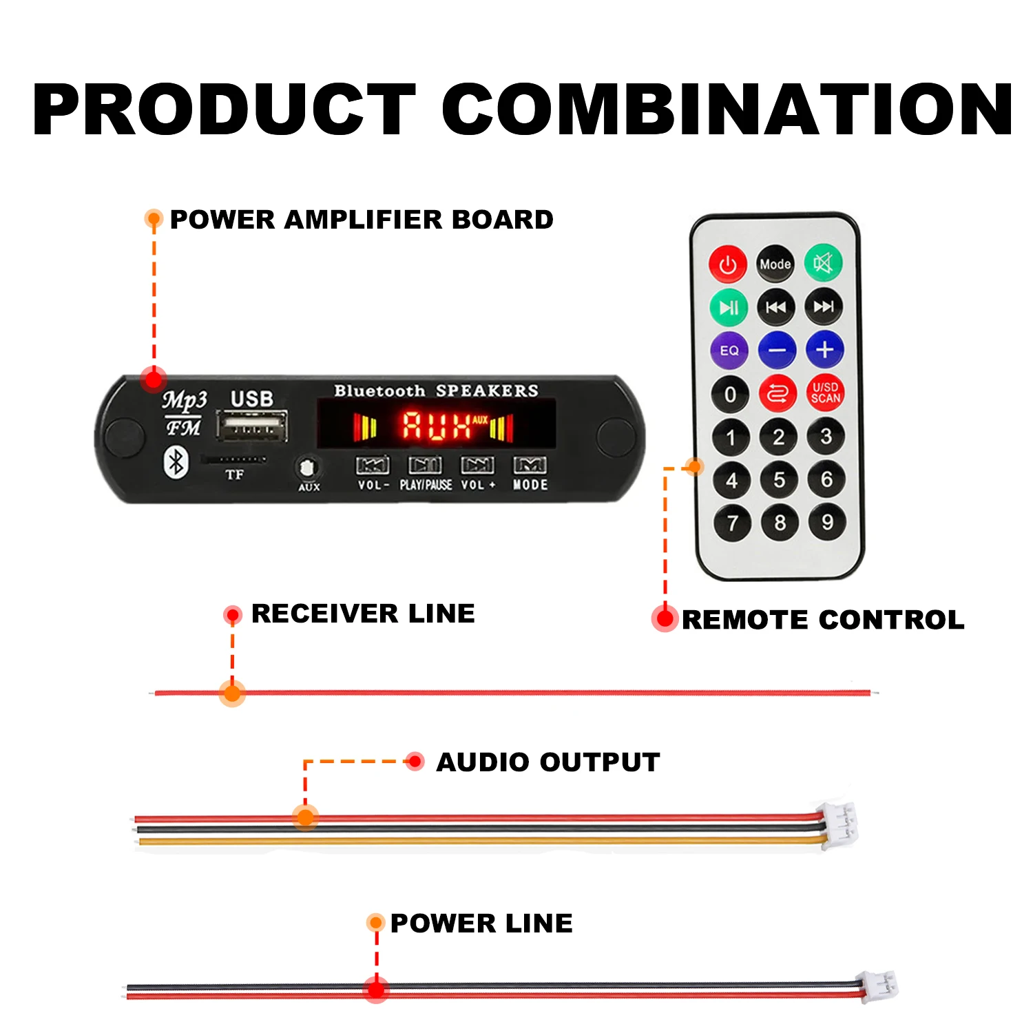 12V Bluetooth 5.0 MP3 Player Wireless Decoder Board Folder Switching USB TF FM Radio Call Module Car Kit For Speaker