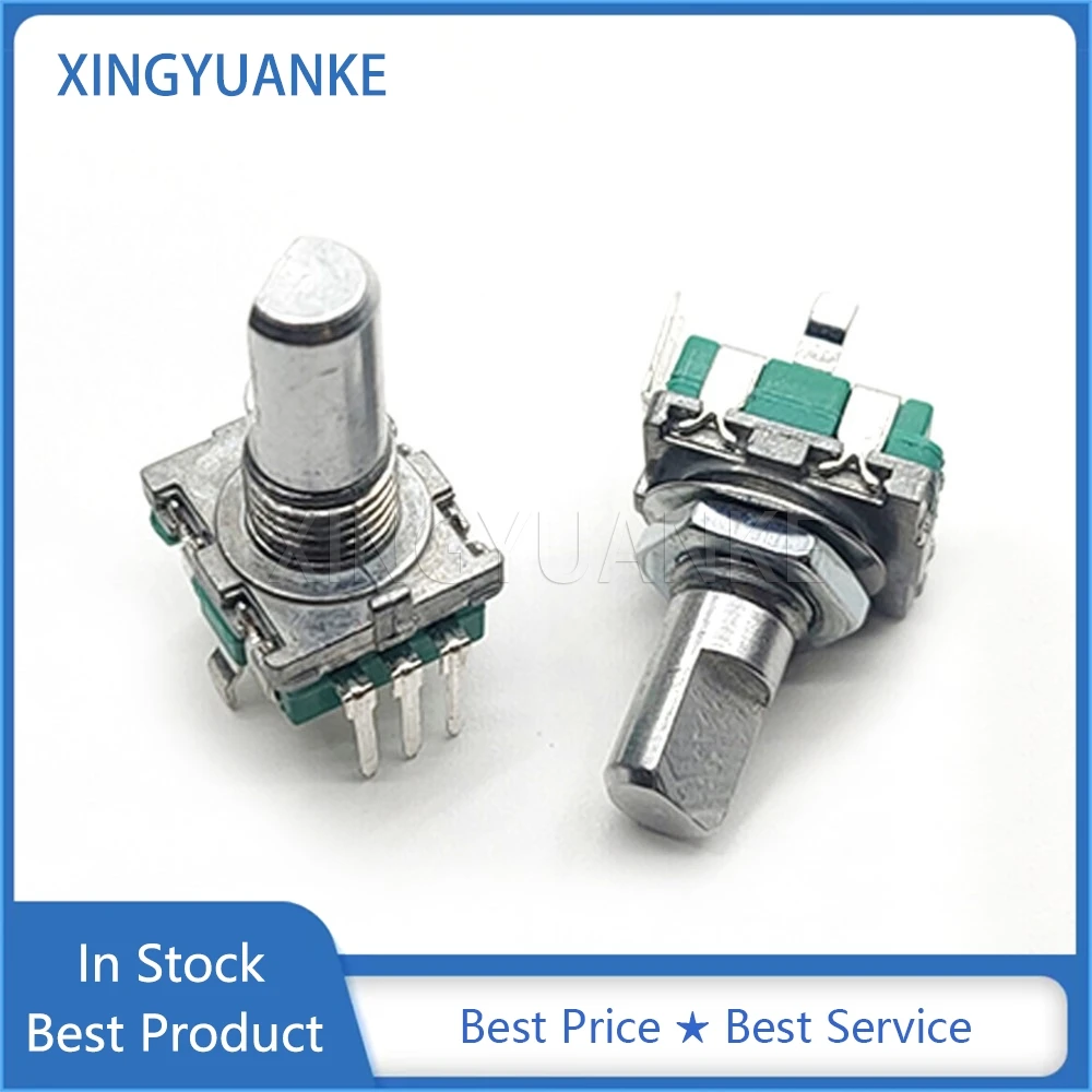 2PCS Half Handle 15mm Rotary Encoder Coding Switch EC11 Digital Potentiometer Without Switch 3Pin 20 Positions 20 Pulses