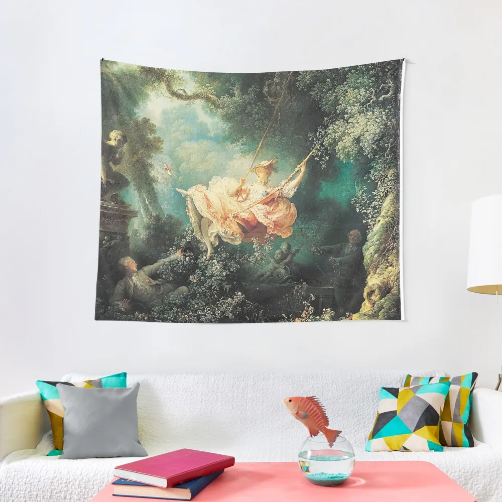 

HD. The Swing, by Jean Honoré Fragonard HIGH DEFINITION Tapestry Aesthetic Decoration Custom Tapestry