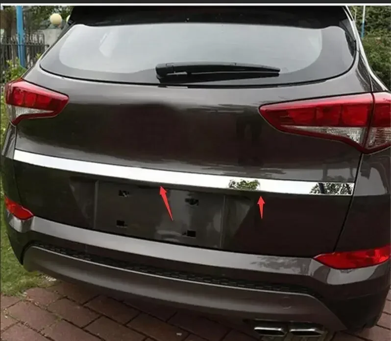 

Для Hyundai Tucson 2015 2016 2017 2018, хромированная крышка ручки задней двери багажника, отделка задних ворот, рамка, литье, стиль из нержавеющей стали