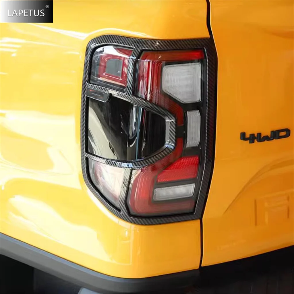 

For Ford Ranger 2023 2024 Carbon Fiber Car Front Head Lights Rear Tail Taillight Lamps Frame Decoration Cover Trim Accessories