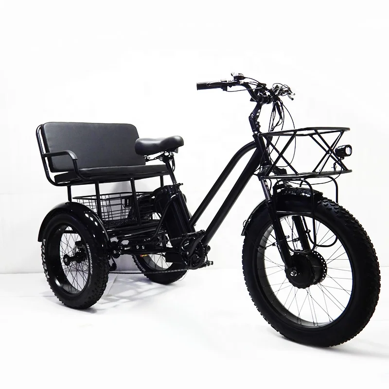 

Electric Adult Fatbike From China Ebike Electric Tricycle Custom Steel 3 Wheel Passenger Tricycle