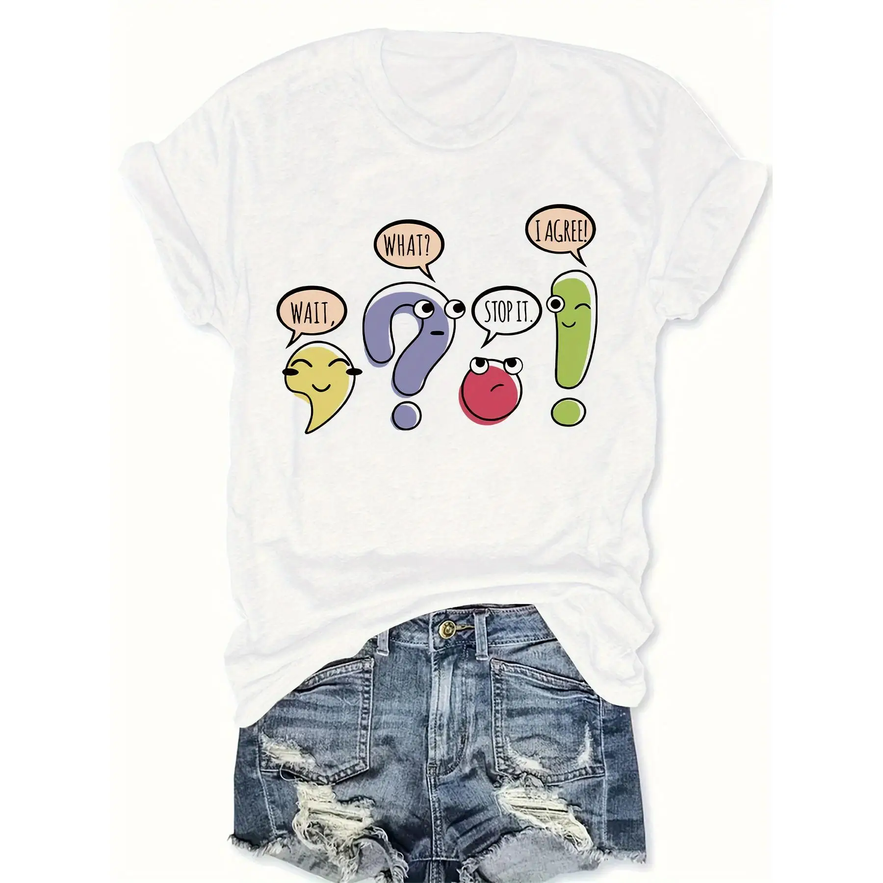 

Funny Punctuation T-shirt Punctuation Marks Graphic Tee for Men Women Grammar Teacher Gift Writer Student Humor Shirt