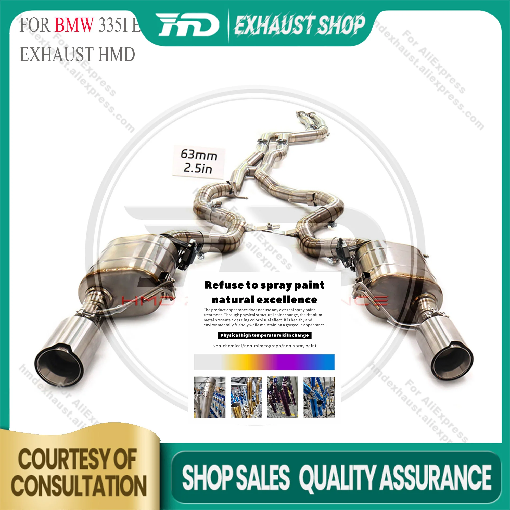 

High Quality Catback For BMW 335i E92 Titanium Alloy Exhaust System Electronic Valve Muffler Tips Discount Price HMD