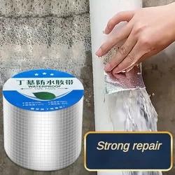 Anti Leakage Tape Aluminum Foil Butyl Rubber Tape Super Resistant Waterproof Self Adhesive for Wall Crack Roof Pipe Repair Tools