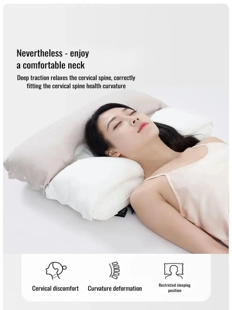 Cotton Pillow Two-way Relaxing Neck traction pillow Cone Cervical Orthopedic No Pressure On Face And Ears Help Sleep Pillows