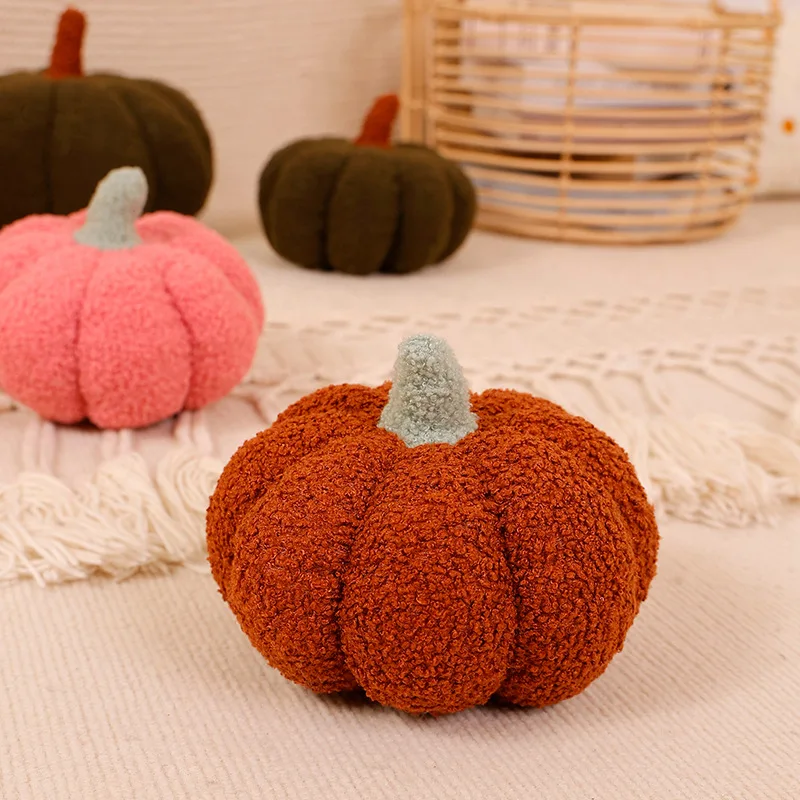 Almohada pequeña de planta de calabaza de 18/25cm, accesorio de fiesta para el día de Halloween, cojín de comida colorido, decoración para sofá y silla, regalo