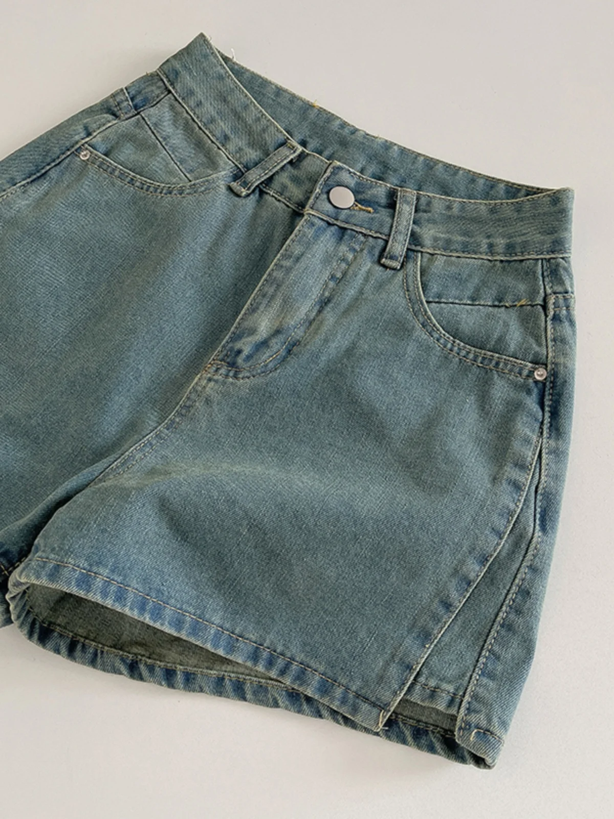 

Summer Fre Blue Wide Leg Jeans High Waist Loose ort Pants Versatile Women's Faion 2024 Denim orts Anti-Wrinkle