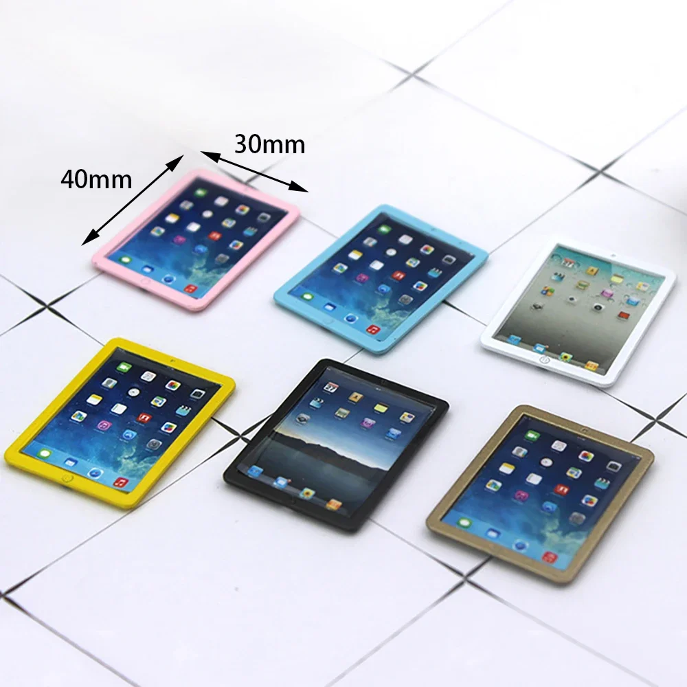 1 Uds 1/12 casa de muñecas en miniatura Mini tableta de Metal modelo de ordenador Mini Pad PC juguete para casa de muñecas accesorios decoración ob11