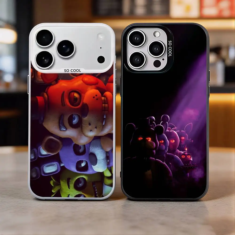 

Five-Nights At-Freddys F-Fnaf Phone Case For iPhone 17, 16,15,14,13,12,11 Plus,Pro Max, Colorful Silver Funda Cover