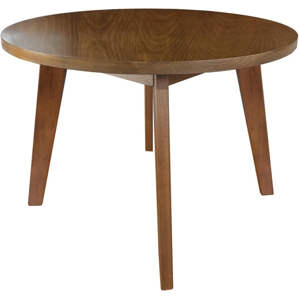 Table basse ronde en bois dur massif à charme rustique pour les intérieurs confortables de la maison