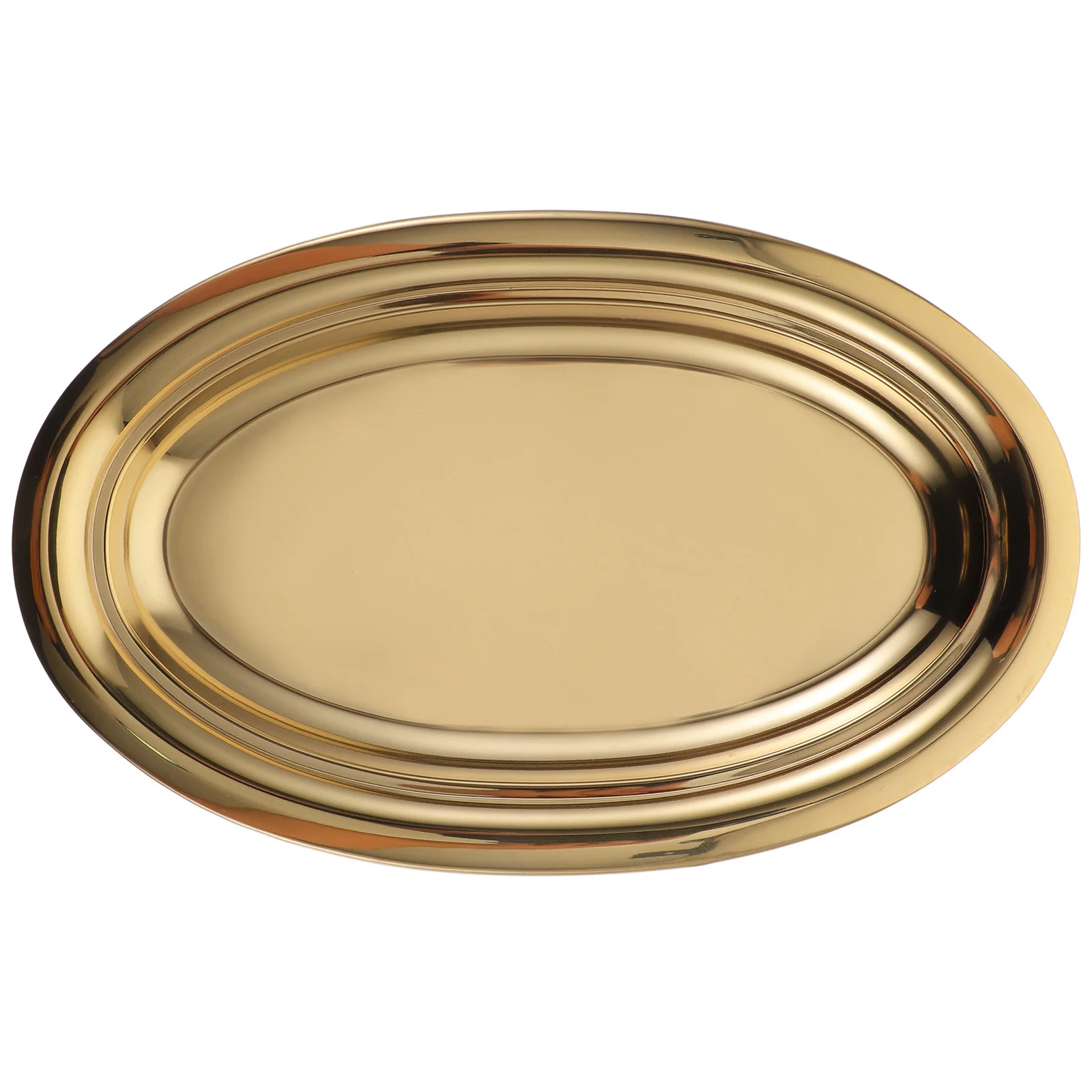 

1pc Stainless Steel Oval Plate Food Serving Tray For Home Restaurant Bar Snack Dish Fruit Dinner Plate Metal Serving Platter