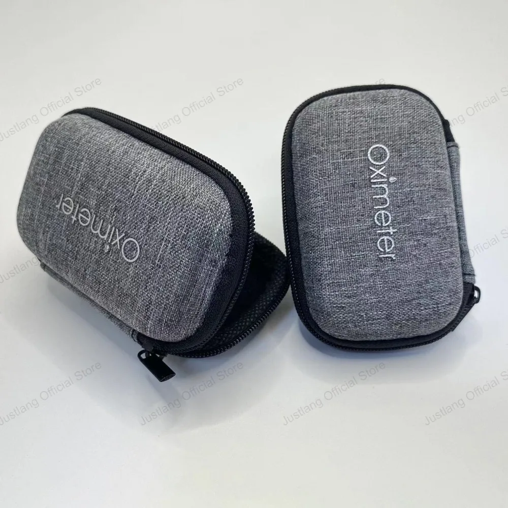 JUSTLANG Reinforced Oximeter Organizer Box For Fingertip Pulse Deluxe Blood Oxygen Saturation Zipper Monitors Home Case