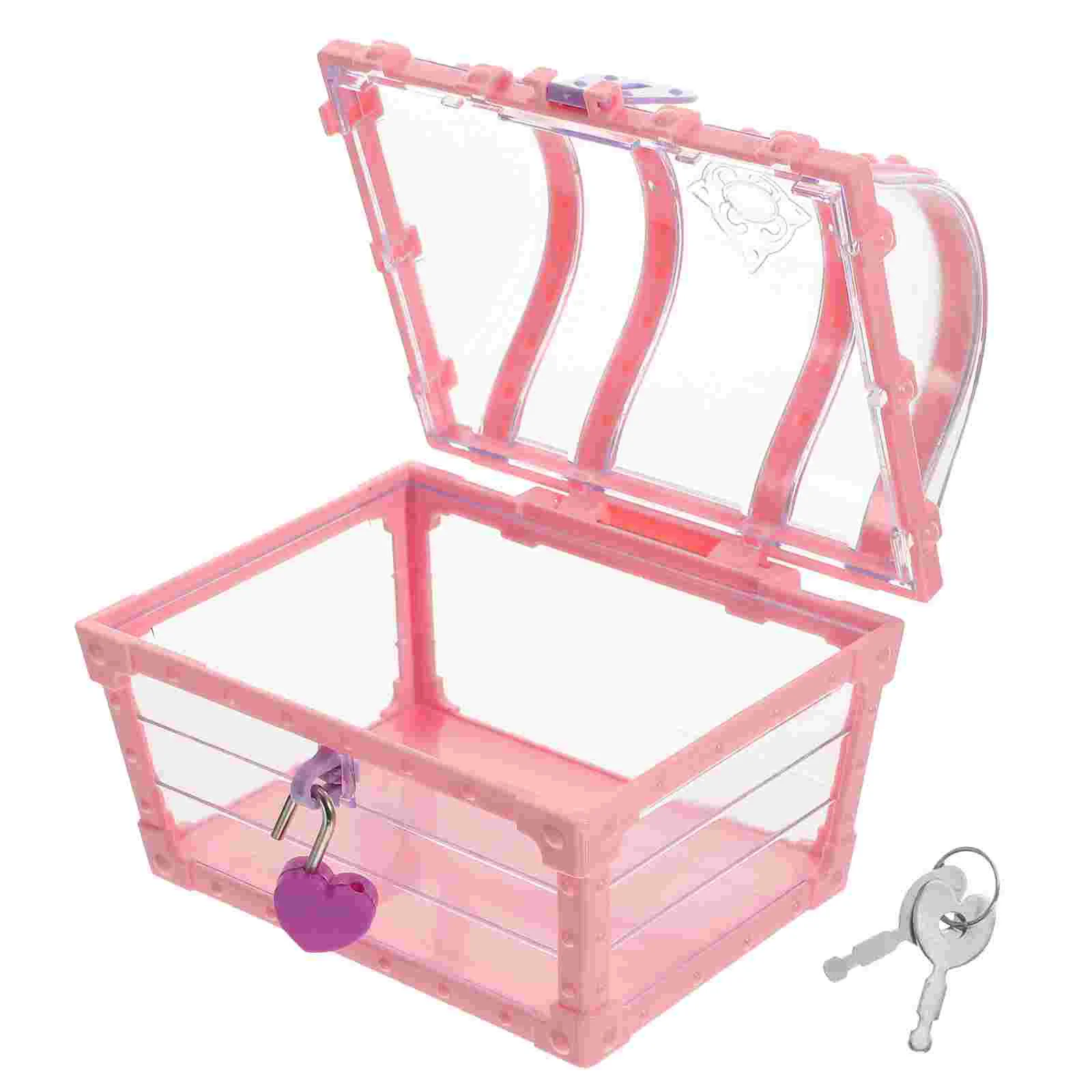 Treasure Chest Souvenir Storage Plastic Clear Boxes for Party Favors Pirate Themed Toy Small Classroom Holder