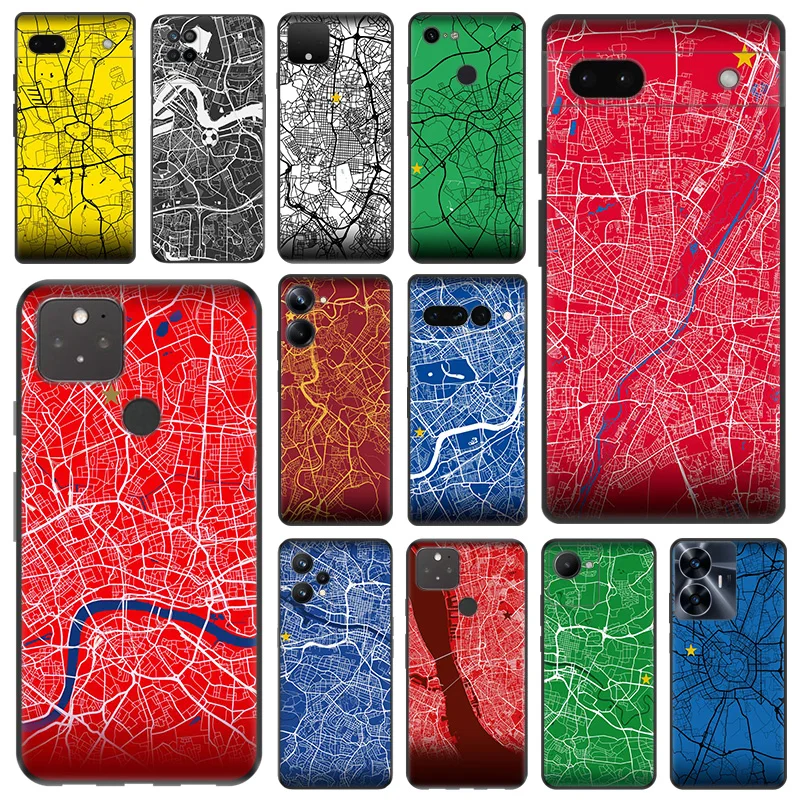 Preto fosco caixa do telefone móvel para motorola, tampa macia, para moto borda 30, 40, 20 pro, g200, uma fusão, cartão de futebol colorido, pixel 8a, 7a, 6a, 7, 8, 6