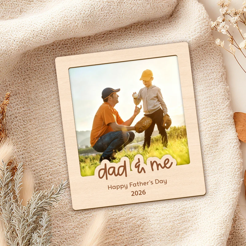 Father's Day Sign 2026 Father's Day Picture Frame Wooden Photo Frame Our First Fathers Day Gift Happy Father's Day Photo Prop