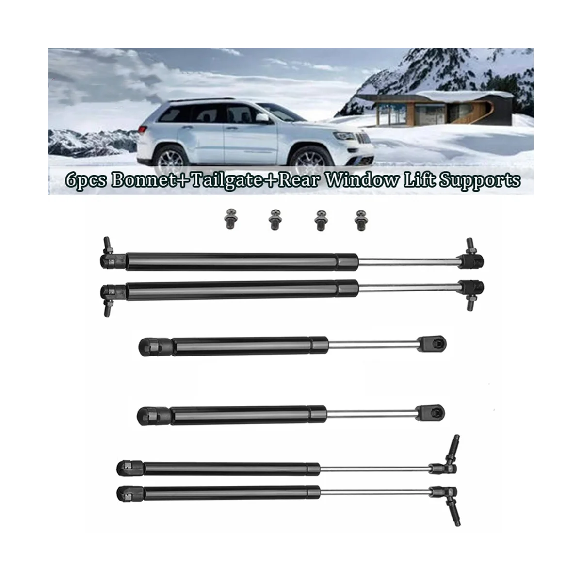 

6 шт. капот + задняя дверь + задний стеклоподъемник для Jeep Grand Cherokee 1999-2004 55352897AB 55137022AB 55136965AA