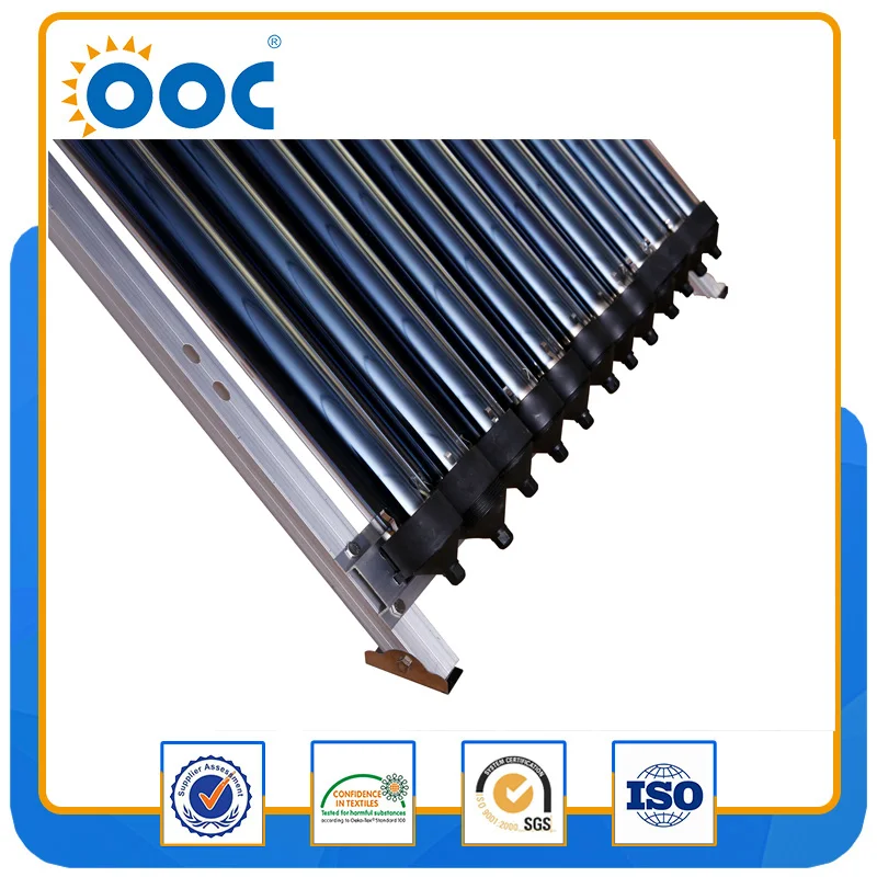 15 tubes heat pipe solar collector with 45 degree Aluminum frame