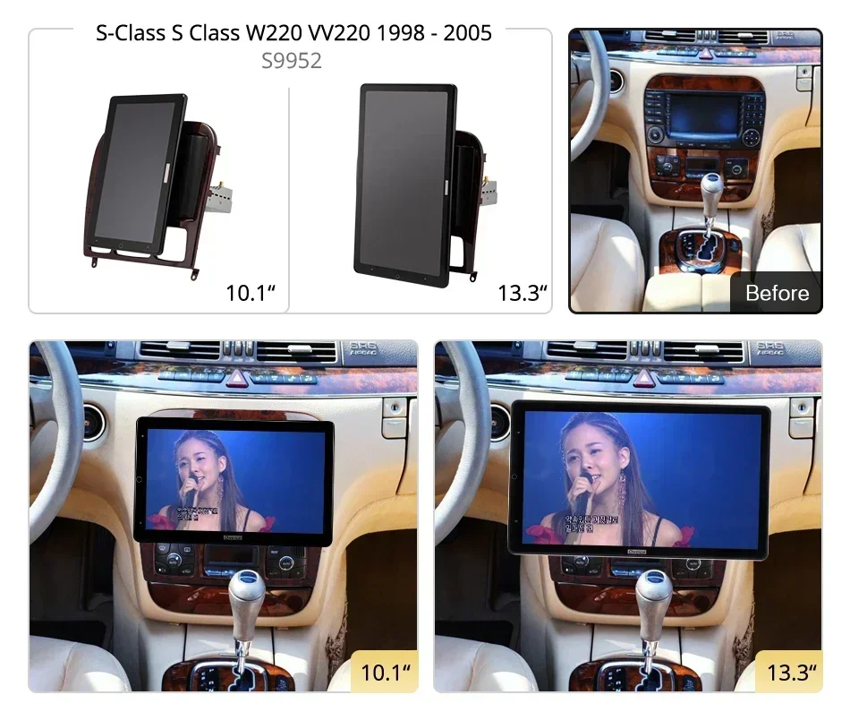 Rotatable 1920*1080 13.3'' Ownice Android10.0 Car Multimedia for Benz S-Class W220 VV220 Auto Radio Audio 4G LTE 360 Optical