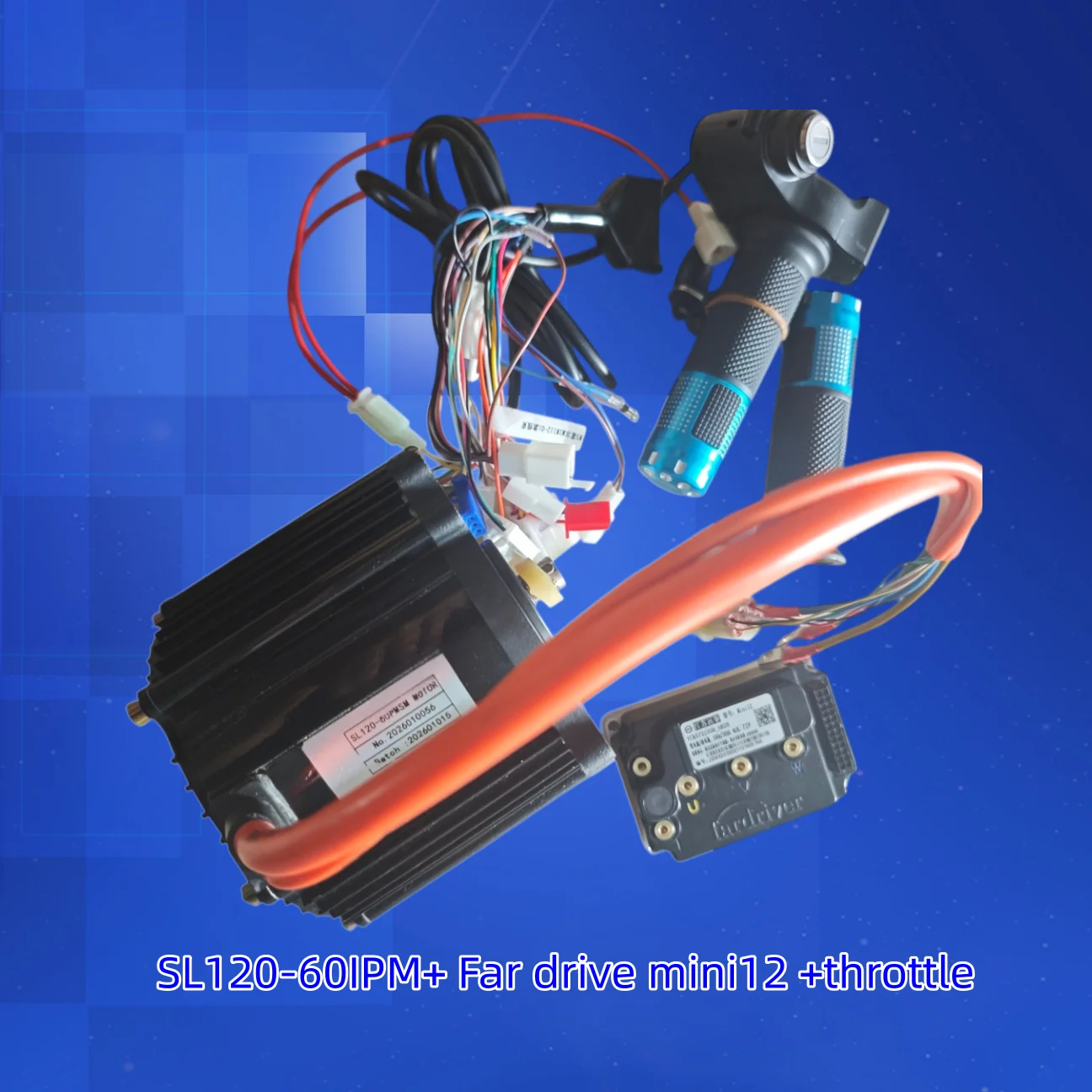 60V 2000W Electric Drive Controller SL120-60IPM Mini 12 + Throttle for E-Bike Conversion Kit