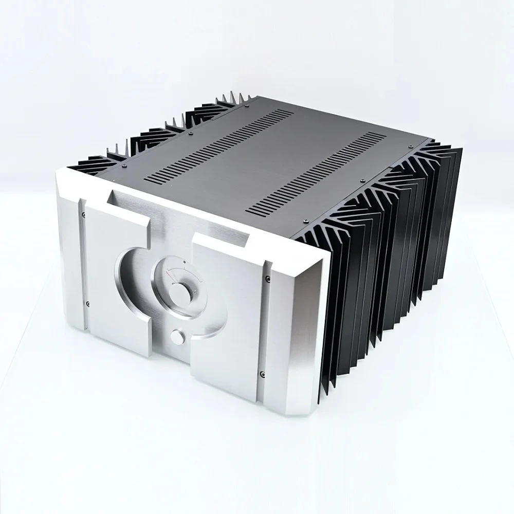 W360 H195 D396 Hifi PASS 40W Eloxiertes Aluminium-Gehäuse Klasse A Leistungsverstärker-Gehäuse Kühlkörper DIY Voltmeter Verstärkergehäuse Vorverstärker