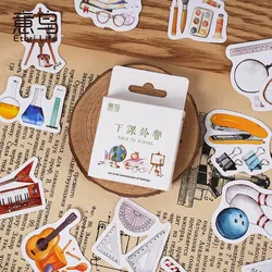 46 Pcs Cute Scrapbooking DIY Sticker Set Back To School Theme Sticker For Art Craft Diary Journal Planner DIY Decoration