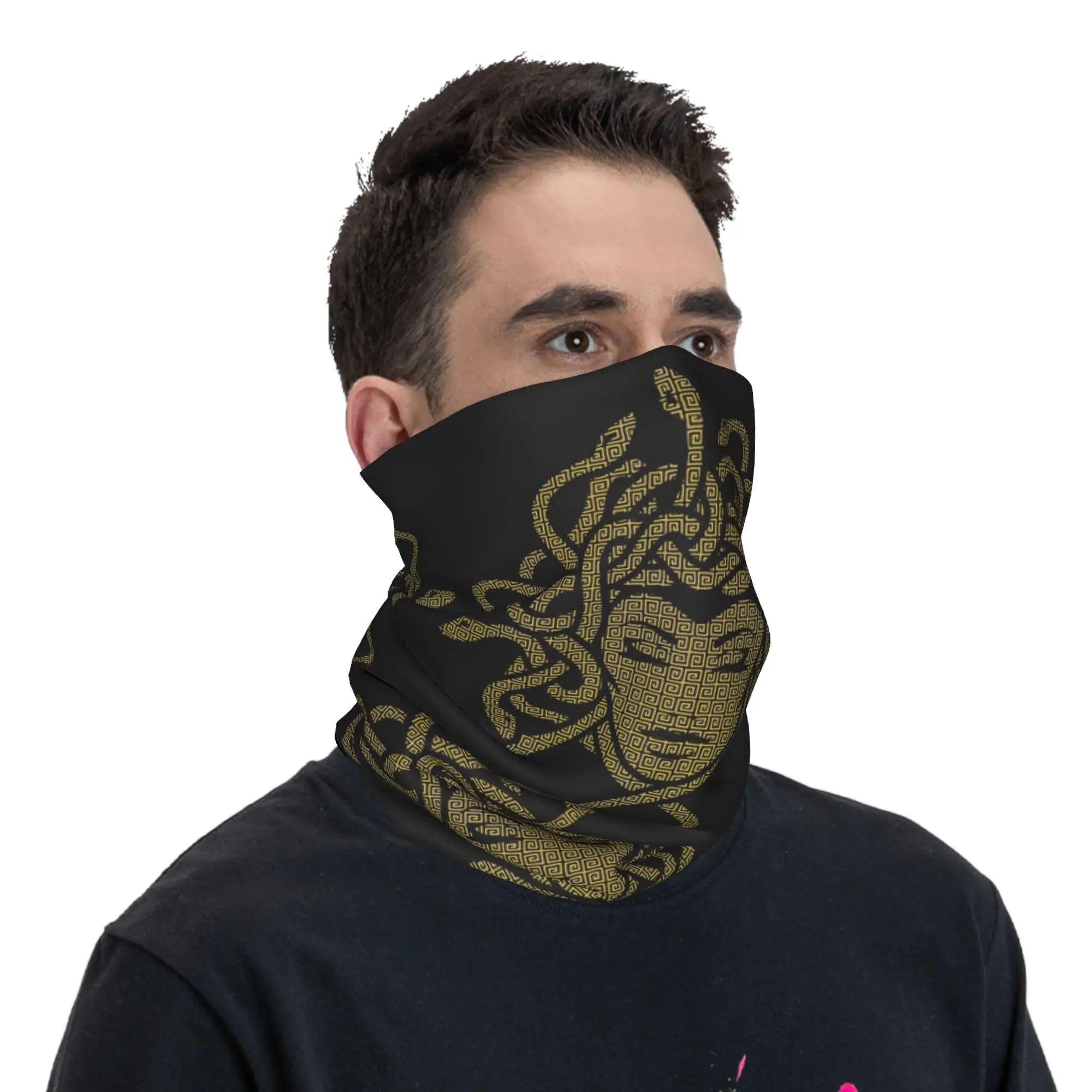 Grécia antiga medusa gorgon estilo vintage bandana pescoço gaiter impresso envoltório máscara cachecol balaclava equitação para homens mulheres adultos