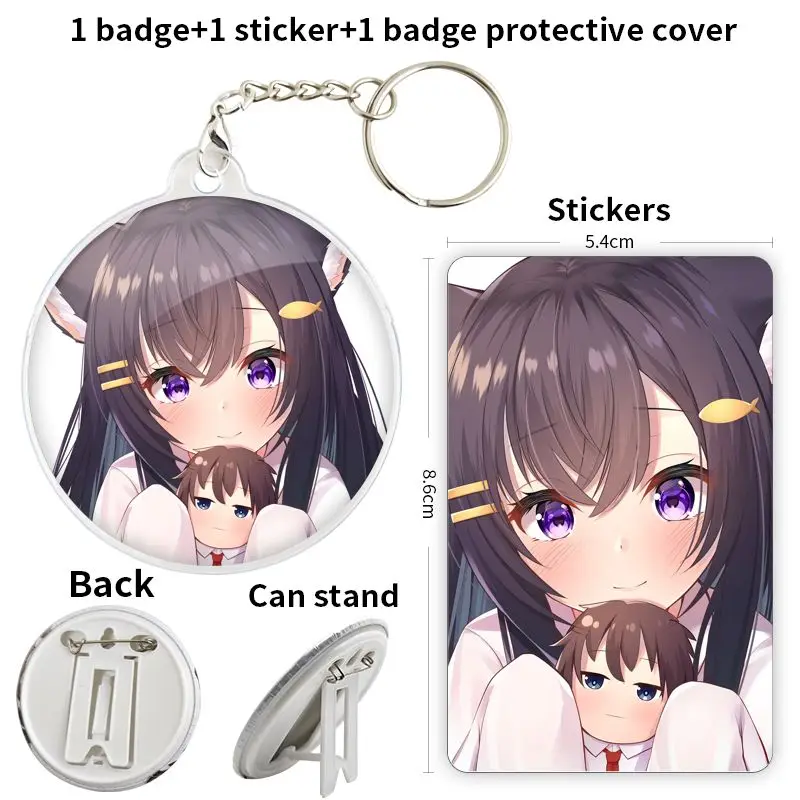 Reikira Channel vtuber Anime Character Soft Button Badge Brooch anchor Peripherals Pin Backpack Decoration Tinplate